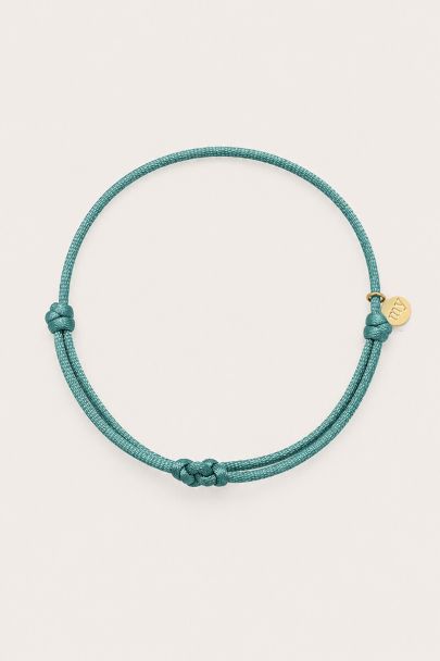 Bracelet cordon turquoise aspect satin