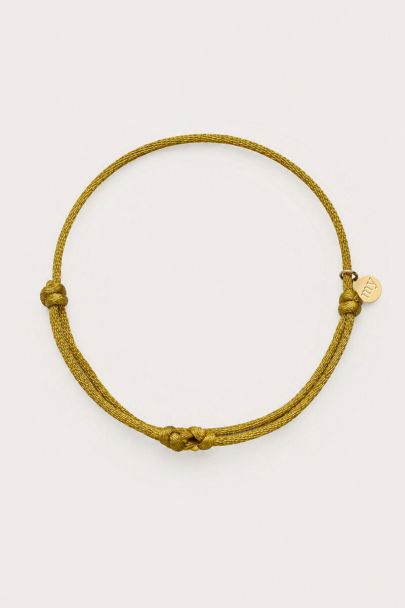 Bracelet cordon vert olive en satin