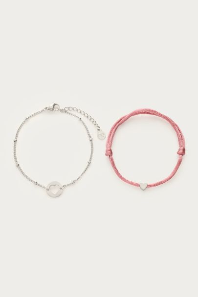 Bracelets duo mère-fille rose