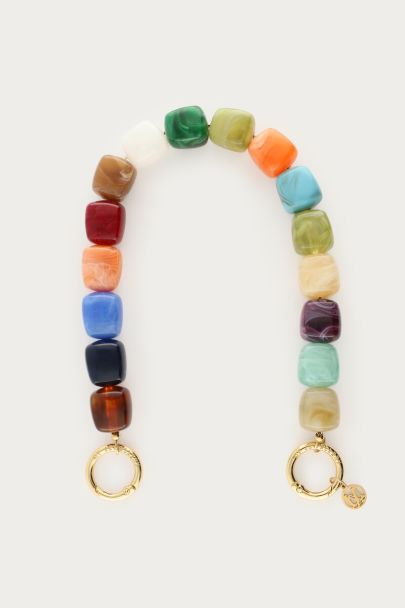 Multicoloured phone cord with statement beads | My Jewellery