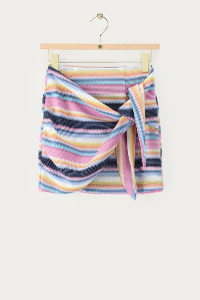 Multikleur crochet rok met strepen