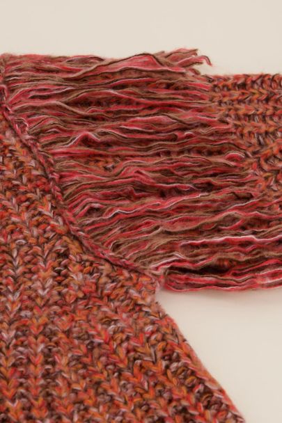 Multicoloured jumper with fringes