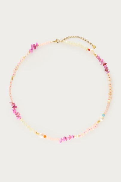 Collier Art multicolore de perles fantaisie et perles d’eau douce