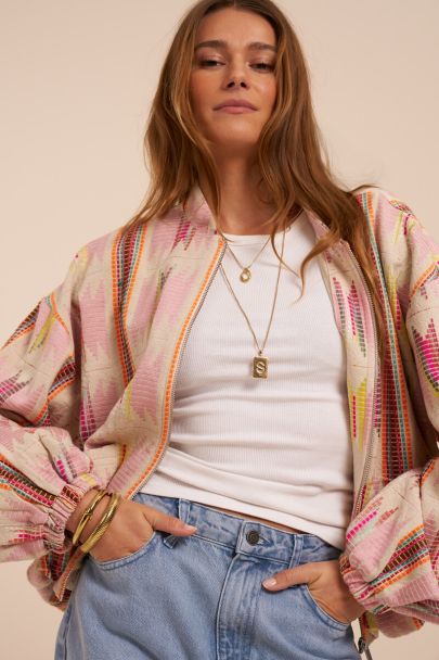 Multicoloured embroidered jacket
