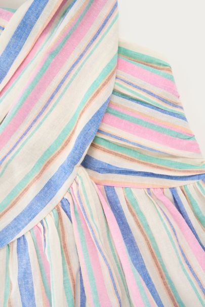 Multikleur halter top met strepen