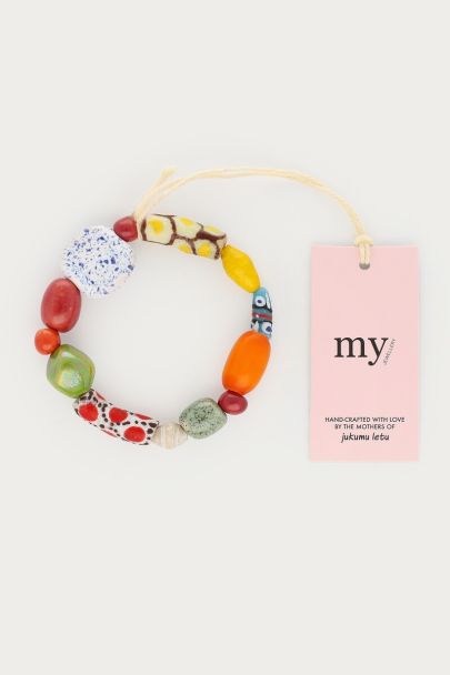 Bracelet de perles fantaisie multicolores Jukumu