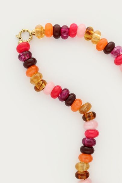 Cha&icirc;ne multicolore avec perles fantaisie donut