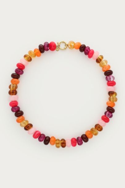Cha&icirc;ne multicolore avec perles fantaisie donut