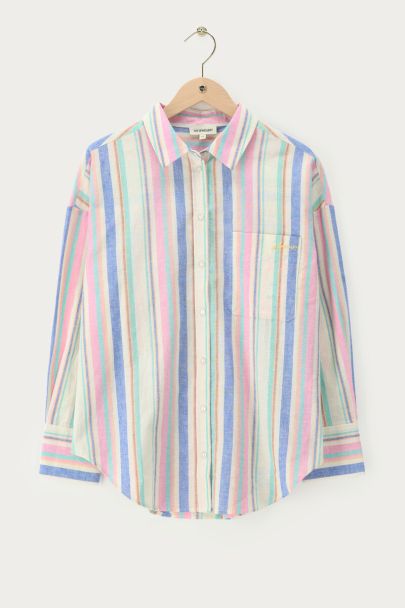 Chemise oversize multicolore à rayures