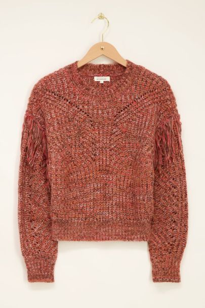 Multicoloured jumper with fringes