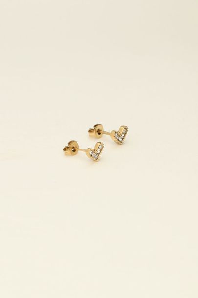Mystic studs hartje met steentjes 