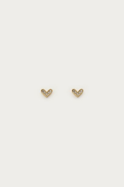 Mystic studs heart with rhinestones 
