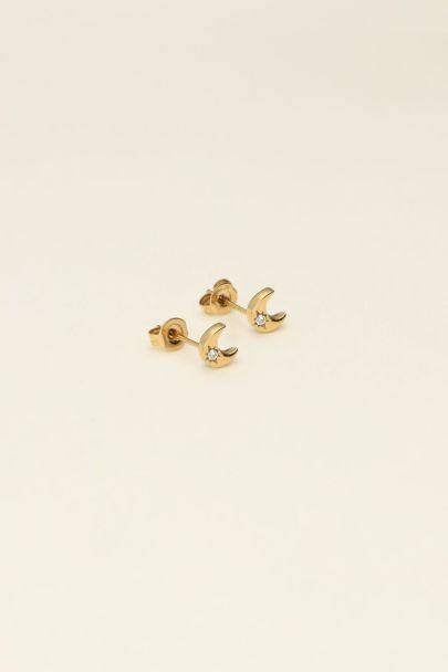 Mystic studs met maan en steentje | My Jewellery