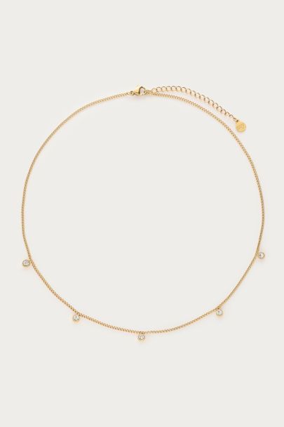 Ketting vijf strass steentjes