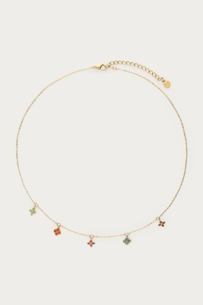 Necklace multicolour with clovers