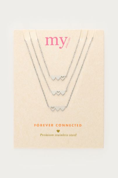 Set de 3 colliers à 3 coeurs