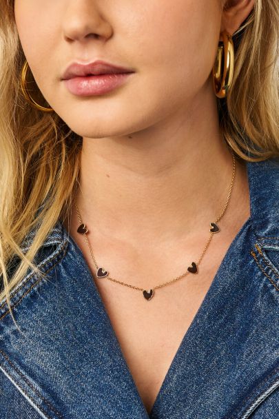 Ketting met bruine hartjes