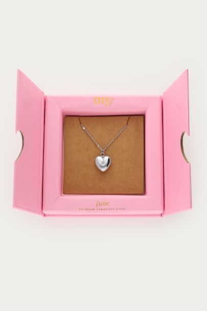 Ketting met hart en geboortesteen