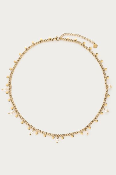 Collier perles d'eau douce et médaillons