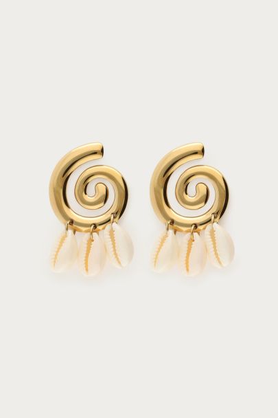 Nomads oorhangers met swirl en schelpen