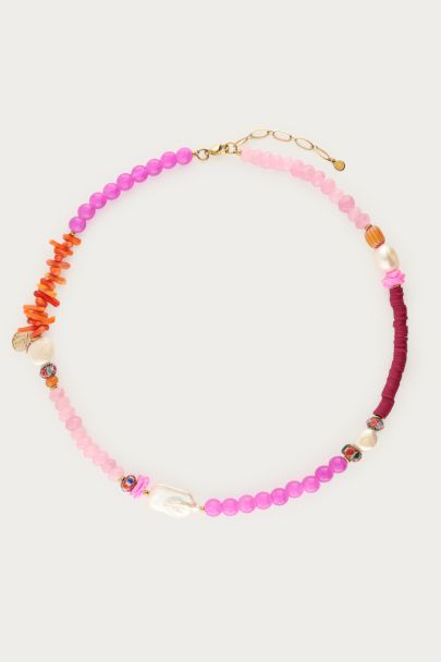 Nomads multikleur kralen ketting met zoetwaterparels