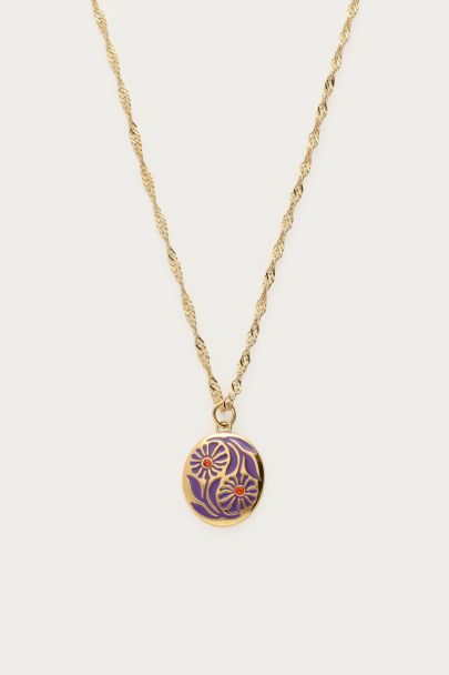Collier Nomads avec fleurs violettes