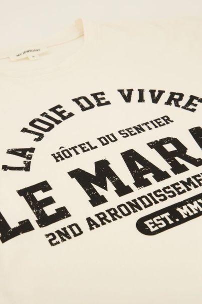 Wit T-shirt Le marais