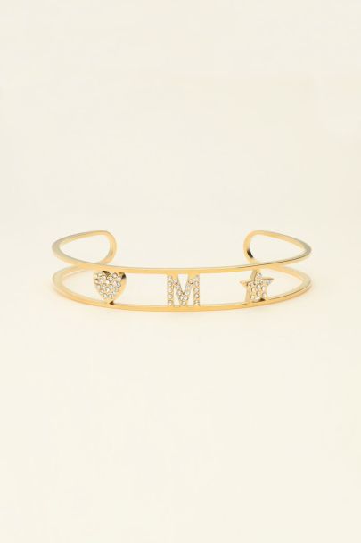 Open bangle with initial
