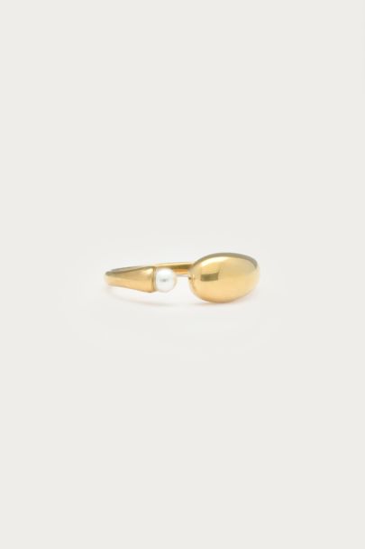 Offener Ring mit Kunstperle
