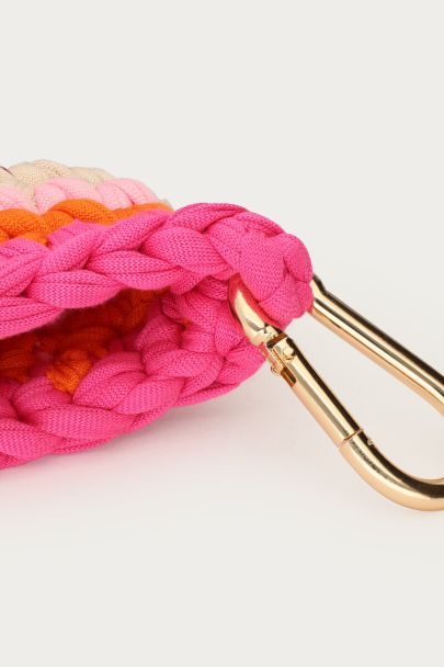 Oranje crochet EarPods houder