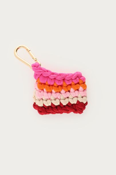 Oranje crochet EarPods houder