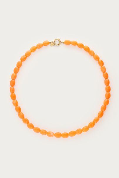 Orange minimalist beaded necklace