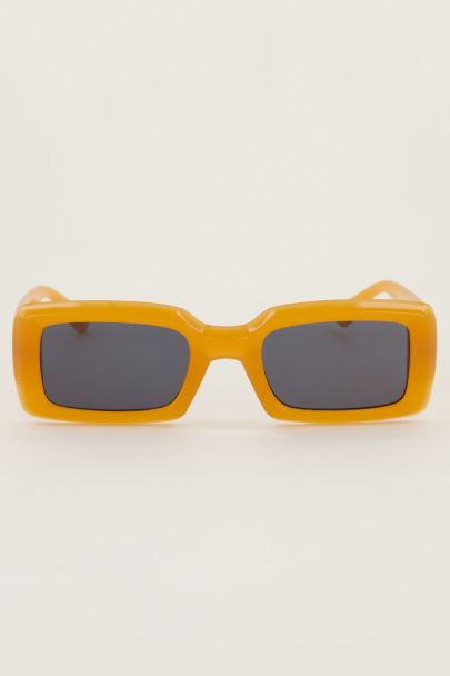 Lunettes de soleil rectangulaires oranges