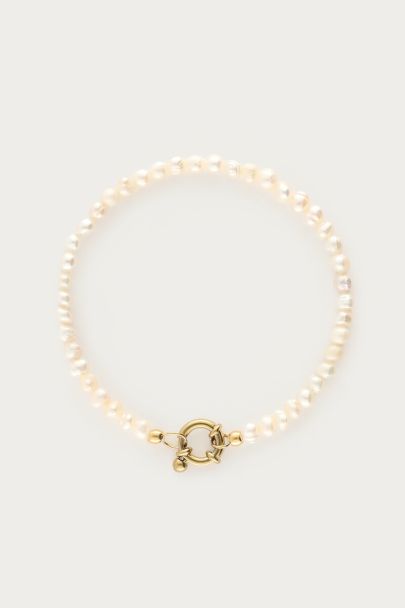 Zoetwaterparel kralen armband met slotje
