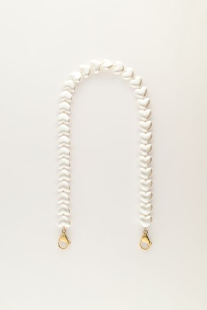 Phone lanyard with hearts pearls | My Jewellery