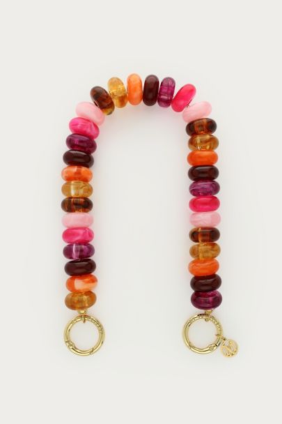 Phone cord multicoloured round beads