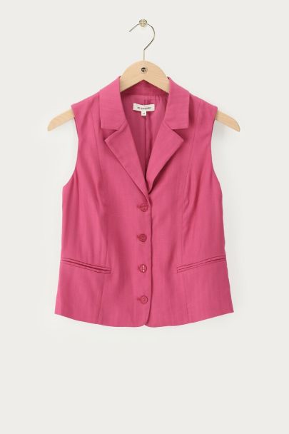 Roze gilet met knopen