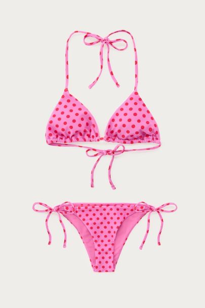 Roze bikini set met polkadot
