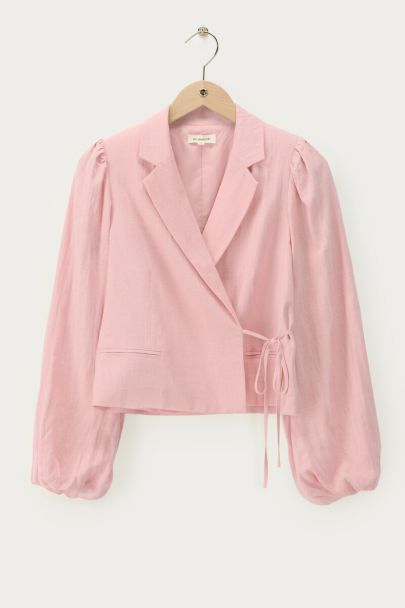 Blazer rose avec nœud
