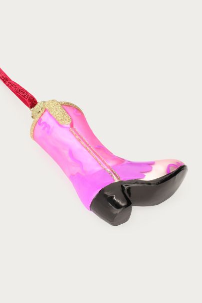 Pinke Weihnachtskugel Westernstiefel