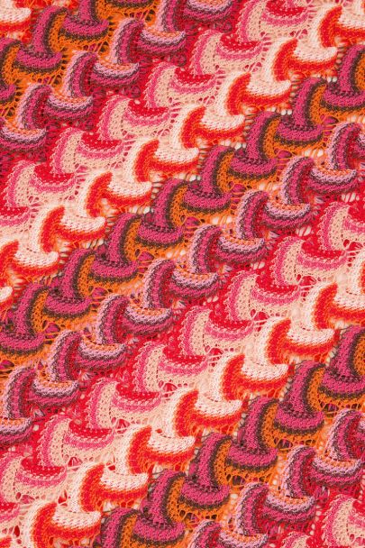 Roze crochet top met lange mouwen