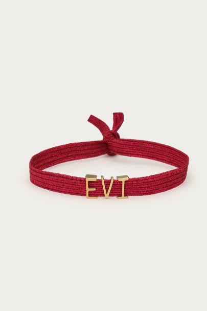 Roze elastieken armband basic glitter