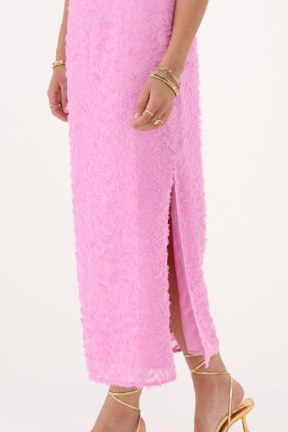 Pinkes Jacquard-Kleid 