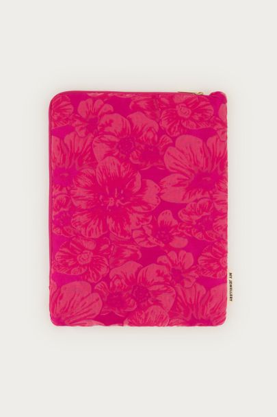 Housse pour tablette en jacquard rose