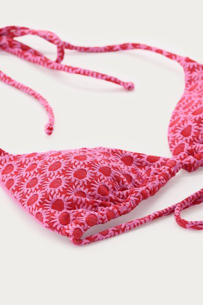Roze jaqcuard bikini set met zonnetjes
