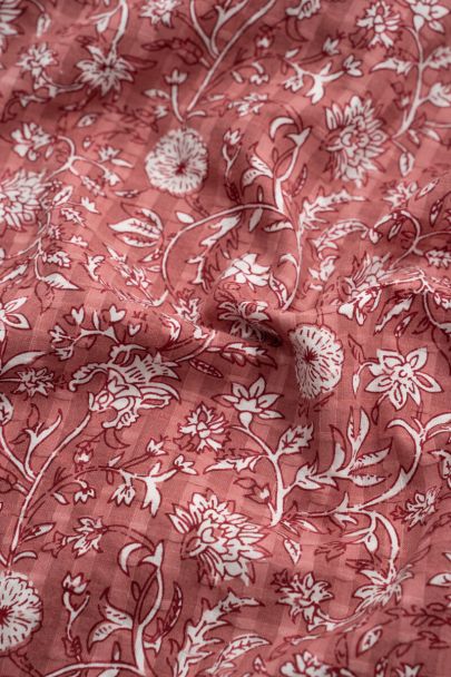 Robe longue rose asymétrique à imprimé floral