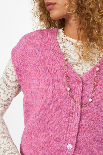 Pink oversized gilet
