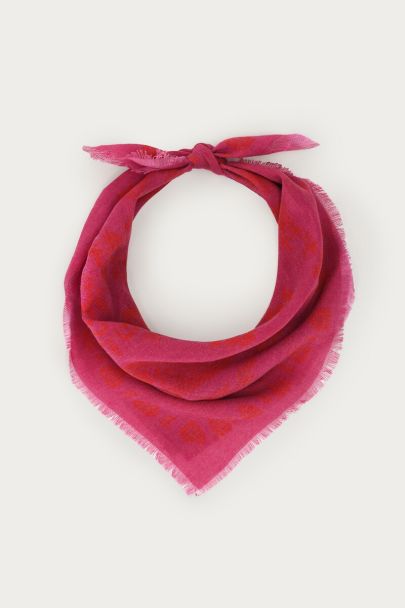 Foulard rose à imprimé bandana rouge