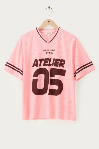 Roze sporty mesh T-shirt