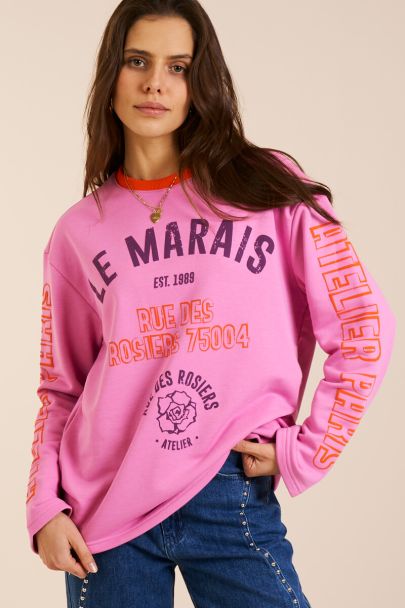 Roze longsleeve "Le marais"